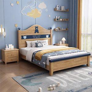 Giường đẹp cho bé gỗ tự nhiên GHS-9319