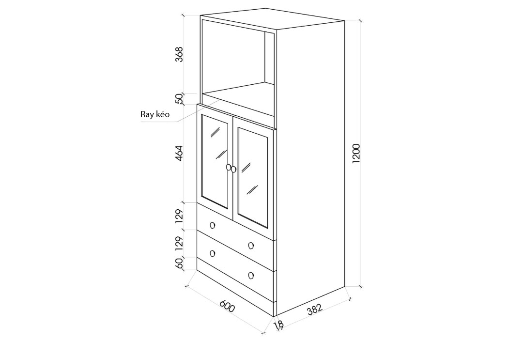 Tủ bếp Gỗ Công nghiệp GHS-504