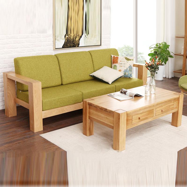 Sofa văng gỗ tự nhiên, sofa văng nỉ GHS-844