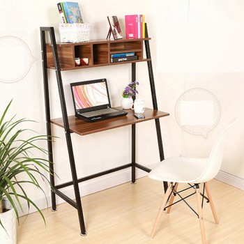 Bàn học liền giá sách, Bàn chân sắt GHS-4100 | Gỗ Trang Trí