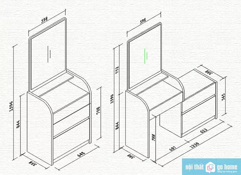 BÀN TRANG ĐIỂM ĐẸP GIÁ RẺ GHS-4242 &MDASH; GỖ TRANG TRÍ