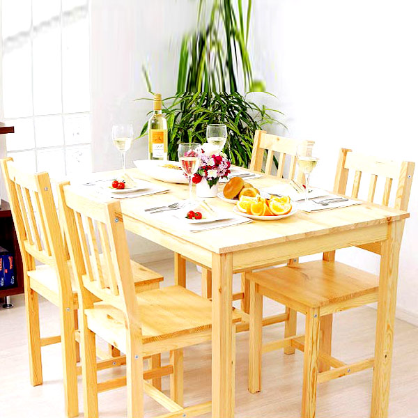 Bàn ghế ăn đẹp gỗ tự nhiên GHS-4317 (1 bàn 4 ghế gỗ sồi) | Gỗ Trang Trí