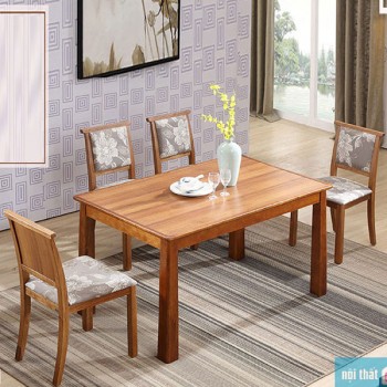 Bộ bàn ăn phong cách Châu Âu GHS-4211 (gỗ sồi 4 ghế) | Gỗ Trang Trí