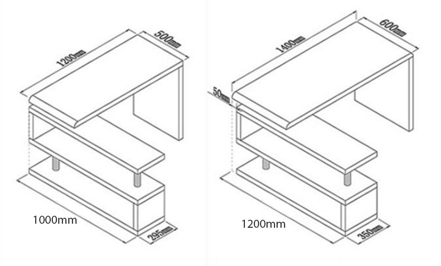 Bàn làm việc gỗ liền giá sách GHS-4262