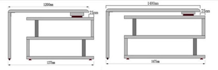 Bàn làm việc gỗ liền giá sách GHS-4262