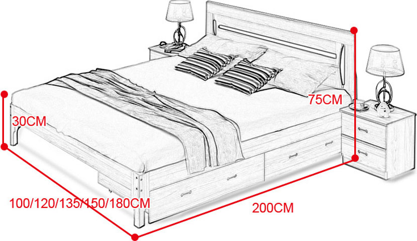 Giường ngủ gỗ thông, hiện đại GHS-931 | Gỗ Trang Trí