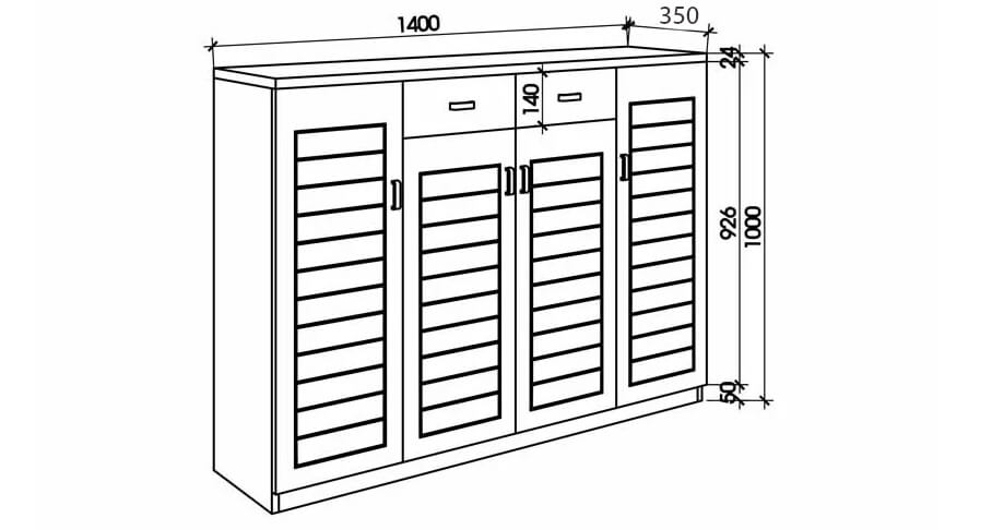 Mẫu tủ giày đẹp hiện đại GHS-5293