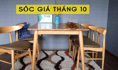 Sốc giá tháng 10 với mã giảm giá lớn bộ bàn ăn 4 ghế hiện đại GHC-4122