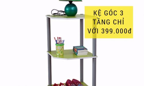 Chỉ với 399.000đ bạn đã sở hữu ngay bộ kệ góc 3 tầng hiện đại.