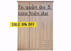 Ưu đãi tháng 9, giảm giá 9% mẫu tủ quần áo 3 cửa hiện đại tại Adayroi