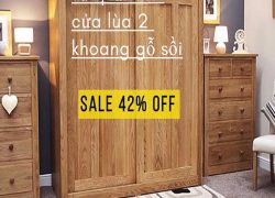 Tiết kiệm 42% khi mua tủ quần áo cửa lùa gỗ sồi cao cấp tại Adayroi