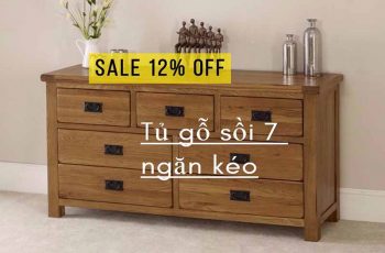 Chia sẻ mã giảm giá 12% mẫu tủ gỗ 7 ngăn kéo hiện đại