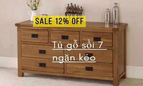 Chia sẻ mã giảm giá 12% mẫu tủ gỗ 7 ngăn kéo hiện đại
