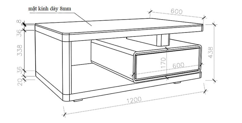 Bàn trà phòng khách hiện đại GHS-4152