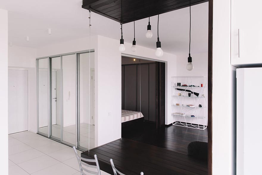 KHÔNG GIAN NỘI THẤT ĐEN TRẮNG ĐẸP QUYẾN RŨ TRONG CĂN HỘ 50M² — GỖ TRANG TRÍ KHONG-GIAN-NOI-THAT-DEN-TRANG