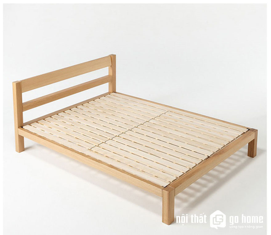 Mẫu giường ngủ gỗ sồi kiểu dáng đơn giản GHS-9014 | Gỗ Trang Trí