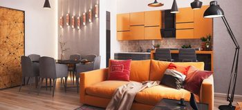 Thắp sáng không gian nội thất màu cam tràn đầy năng lượng