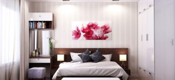 Mát mắt với không gian phòng ngủ kết hợp nội thất màu trắng dịu êm