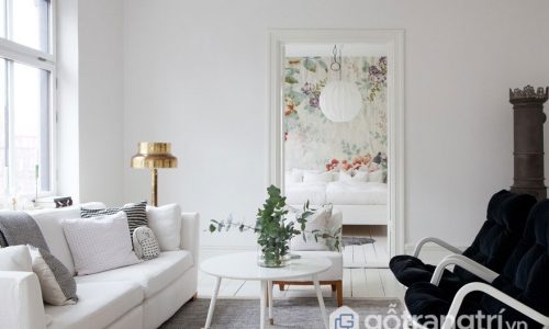 Trang trí nhà màu trắng khiến không gian sống trở nên cá tính
