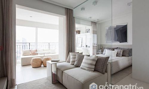 Căn hộ 35 m2 rộng trong tích tắc khi sử dụng nhiều vật liệu kính