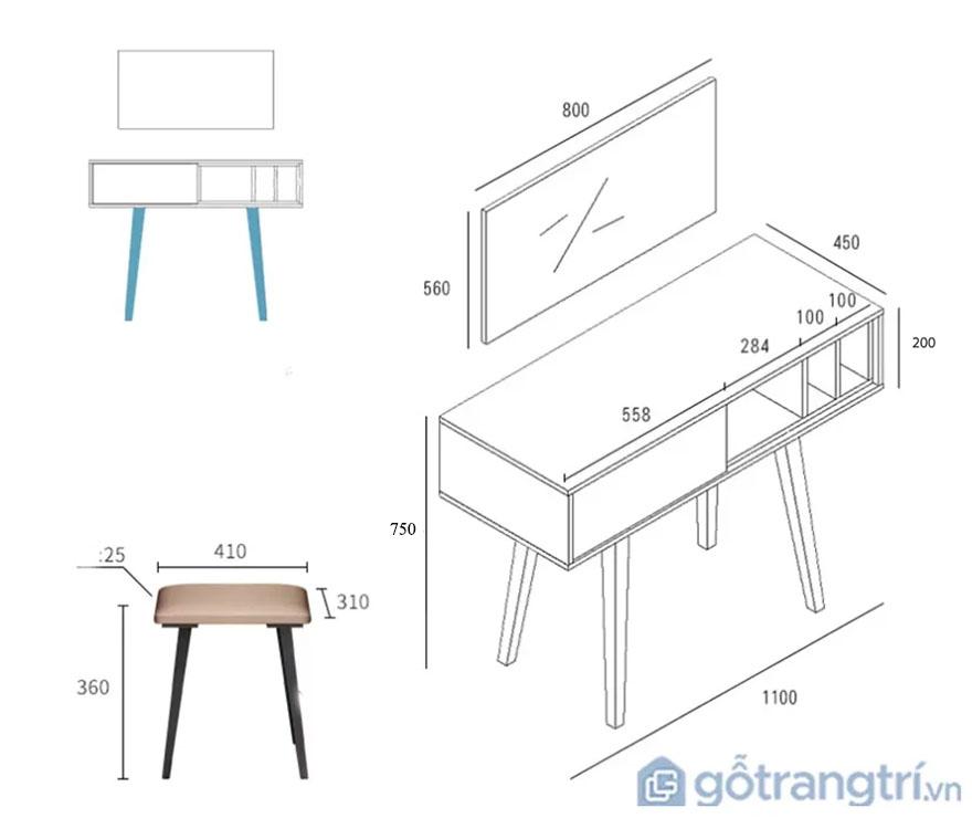 Bàn trang điểm cá nhân thiết kế hiện đại GHS-4626