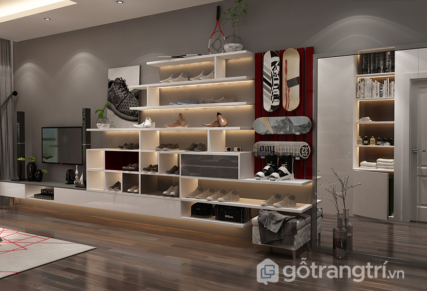 Chi tiết đường thẳng gây ấn tượng cho căn phòng