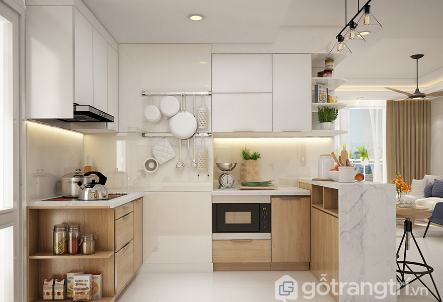 Mẫu thiết kế bếp được ưa chuộng trong các căn hộ hiện đại