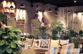 Quán cafe không gian xanh - Thiết kế phong cách đan xen với cây xanh