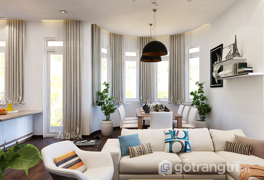 Bộ sofa góc giúp tiết kiệm diện tích cho không gian