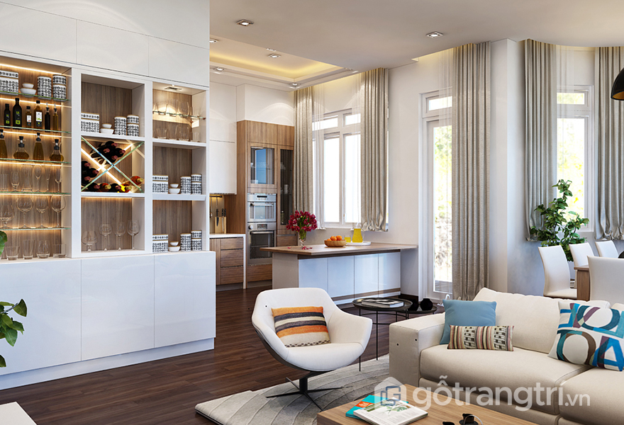 Gối tựa sofa có màu sắc đa dạng, bắt mắt, làm điểm nhấn cho cả căn hộ