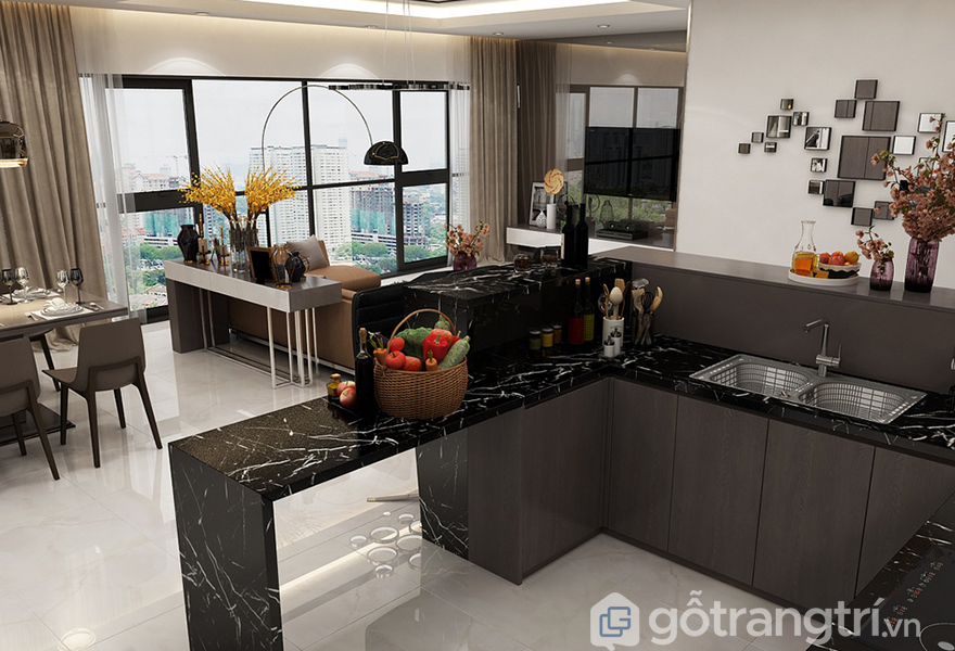 Thiết kế bếp nấu trong căn hộ