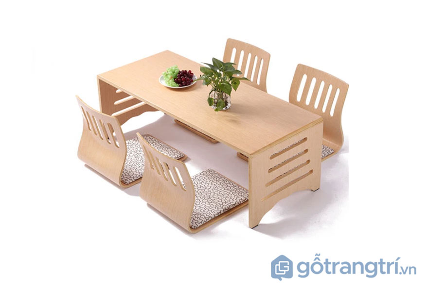 Bàn ăn kiểu Nhật: Hình chữ nhật Bàn ăn kiểu Nhật: Hình chữ nhật