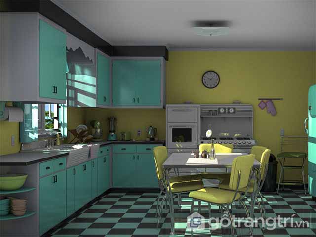 NÉT ĐẸP HOÀI CỔ TRONG THIẾT KẾ NỘI THẤT PHONG CÁCH RETRO — GỖ TRANG TRÍ NỘI THẤT THIẾT KẾ PHÒNG BẾP PHONG CÁCH RETRO