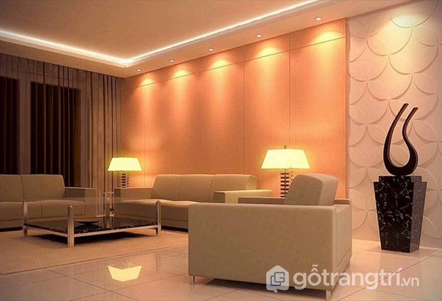 Sử dụng đèn LED chiếu sáng trong phòng khách