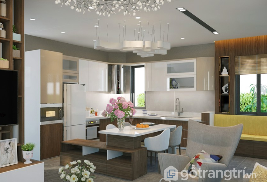 Bộ bàn ăn đẹp trong căn hộ