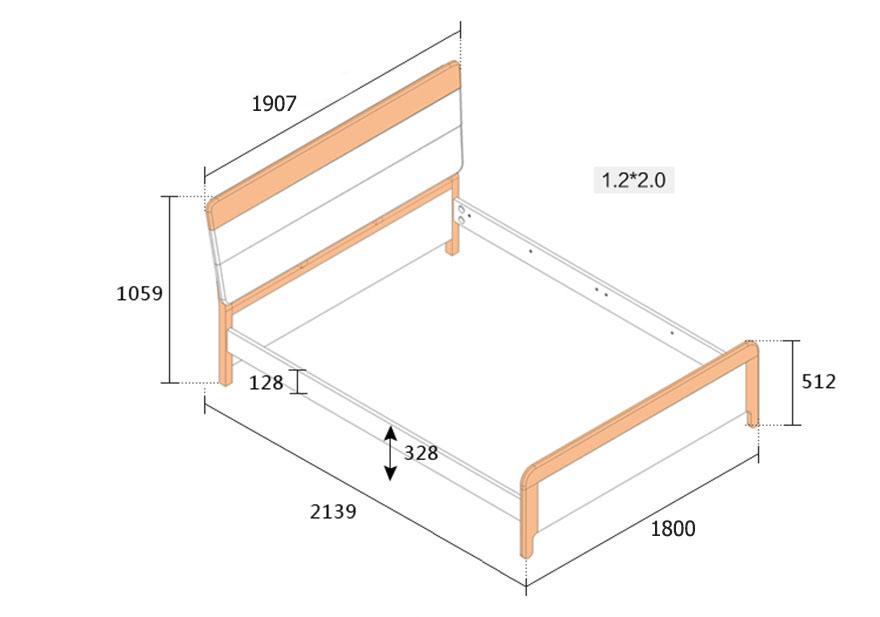 Giường ngủ gỗ sồi tự nhiên phong cách hiện đại GHS-9037