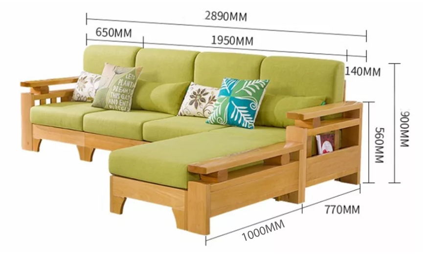 Ghế sofa phòng khách kiểu chữ L bọc nỉ GHS-8294