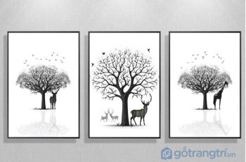 Tranh hiện đại đen trắng scandinavian – nét tinh tế trong không gian