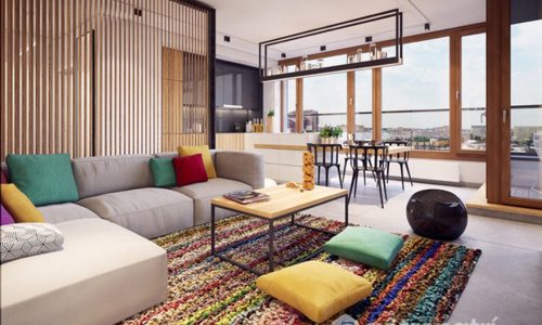 Thiết kế nội thất căn hộ hiện đại đẹp đa sắc màu ở Ba Lan (P1)