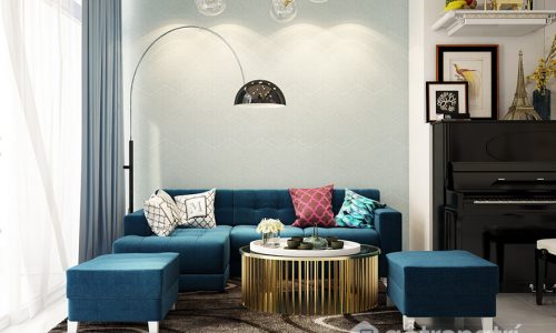 Những mảng màu đơn sắc tạo nên nét đẹp thanh lịch cho thiết kế căn hộ