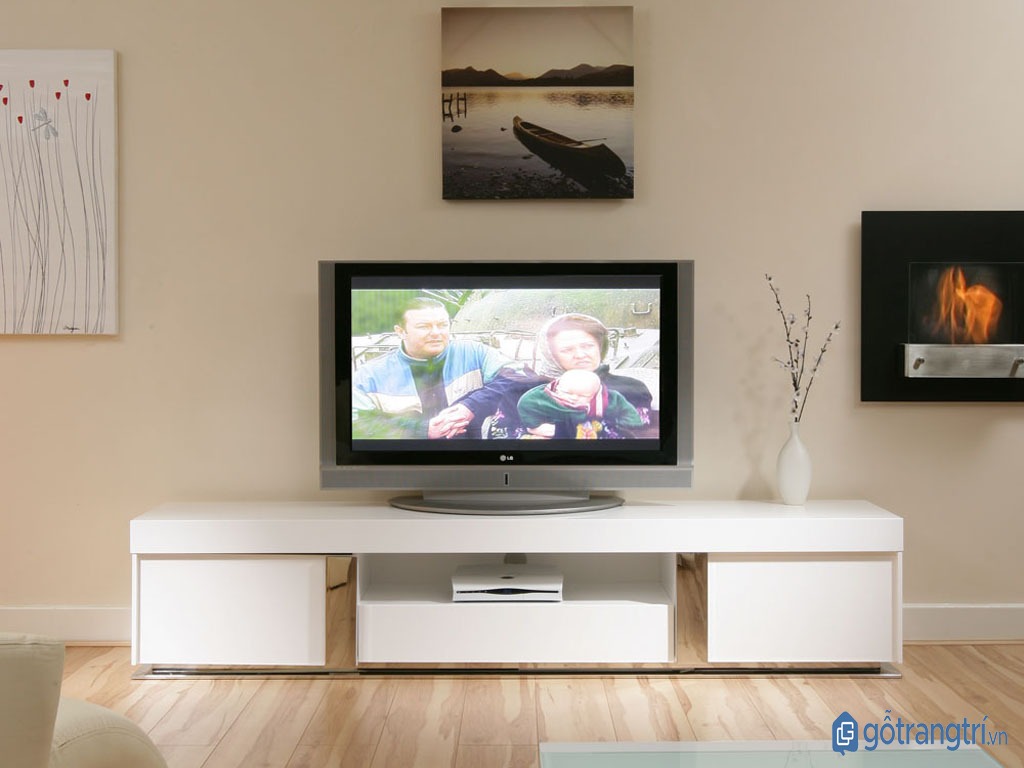 HƯỚNG DẪN CÁCH CHỌN MUA VÀ BÀI TRÍ KỆ TIVI PHÒNG NGỦ GIA ĐÌNH — GỖ TRANG TRÍ KỆ TIVI PHÒNG NGỦ LÀM BẰNG GỖ CÔNG NGHIỆP VỚI THIẾT KẾ HIỆN ĐẠI. (ẢNH: INTERNET)