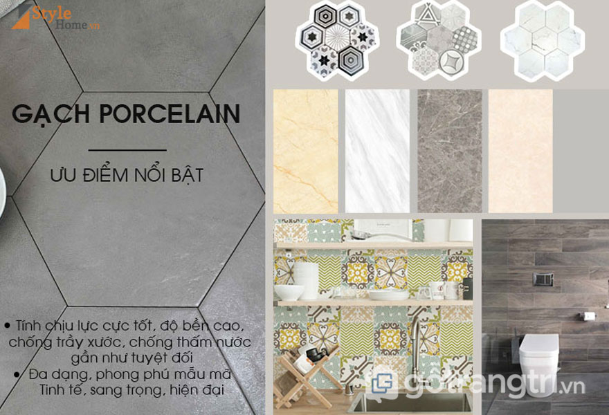 Ưu điểm nổi bật của gạch lát nền Porcelain - Ảnh: Style Home