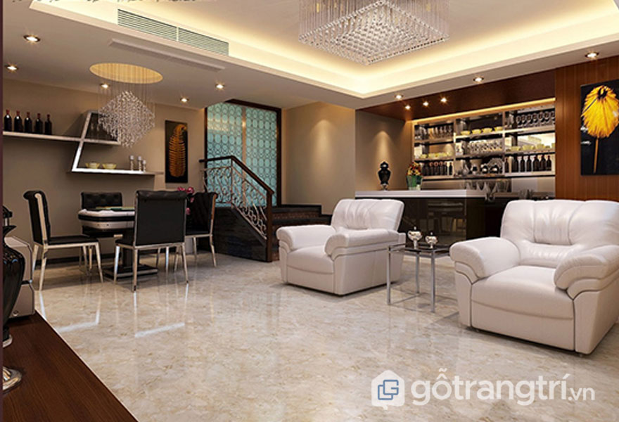 Gạch ốp sàn granite dùng lát nền sàn nhà sáng bóng - Ảnh: Internet