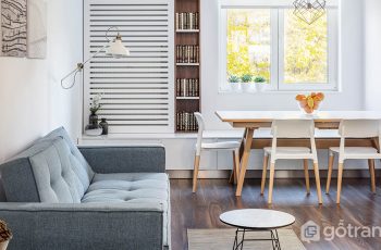 Thiết kế phòng khách kết hợp phòng ăn sáng tạo trong căn hộ nhỏ