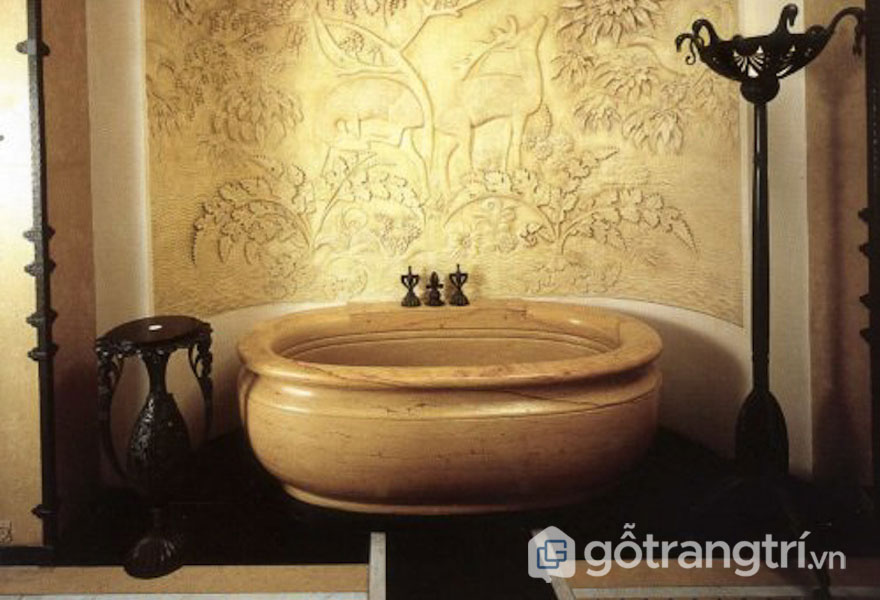 Thiết kế Art Deco cho bồn tắm khá đơn giản nhưng lại tinh tế (Ảnh: Internet)