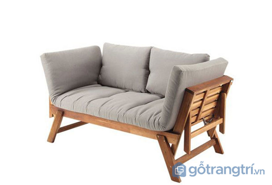 Sofa được làm từ gỗ keo bọc nệm vải mềm mại (Ảnh: Internet)