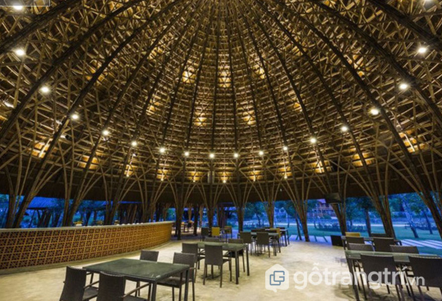 Kiến trúc nổi bật của nhà hàng mái vòm ở Sơn La - Ảnh: Hiroyuki Oki