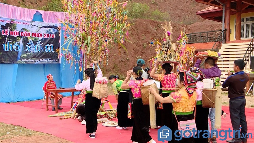 Lễ cầu mưa của người Thái là một trong những lễ hội lớn nhất trong năm của người Thái (Ảnh: Internet)