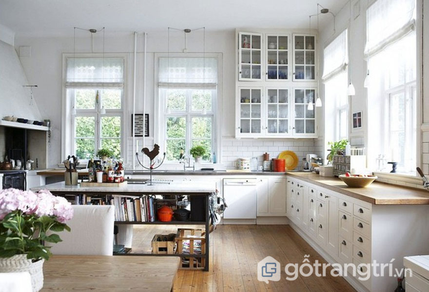 Căn bếp xinh đẹp và chất "tây" khi được thiết kế theo phong cách scandinavian trong thiết kế nội thất (Ảnh: Internet)