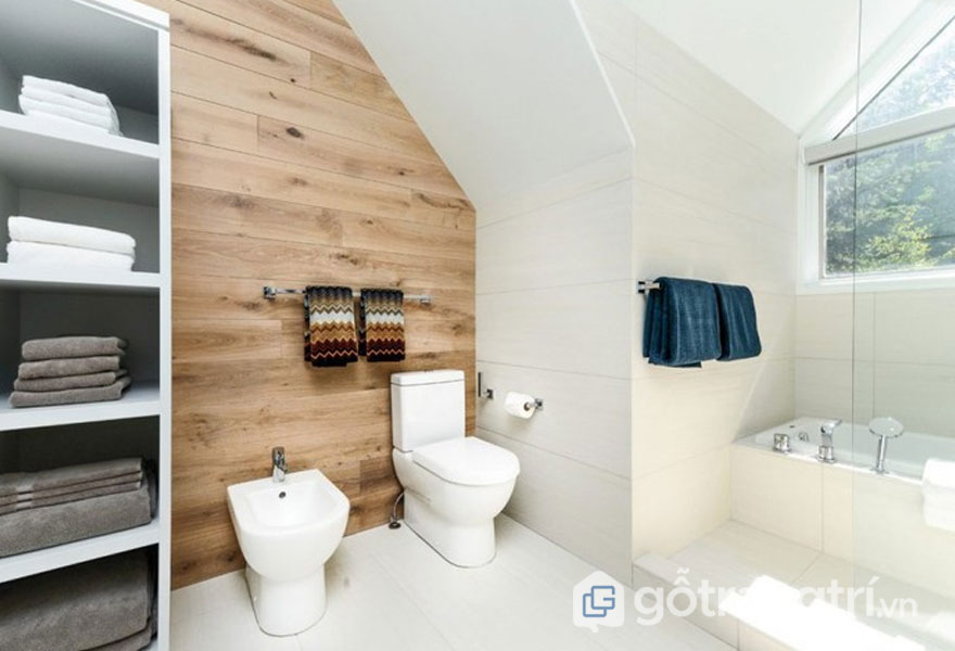 Áp dụng phong cách nội thất scandinavian cũng khiến nhà vệ sinh trở nên tươi sáng (Ảnh: Internet)